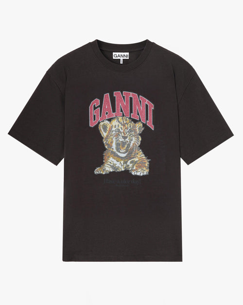 Heavy Cotton Beaded Tiger Print T-Shirt