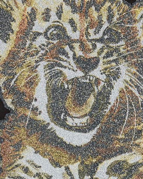 Heavy Cotton Beaded Tiger Print T-Shirt