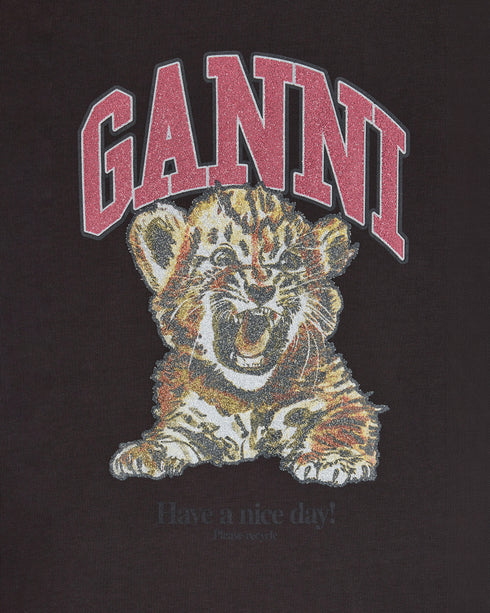 Heavy Cotton Beaded Tiger Print T-Shirt