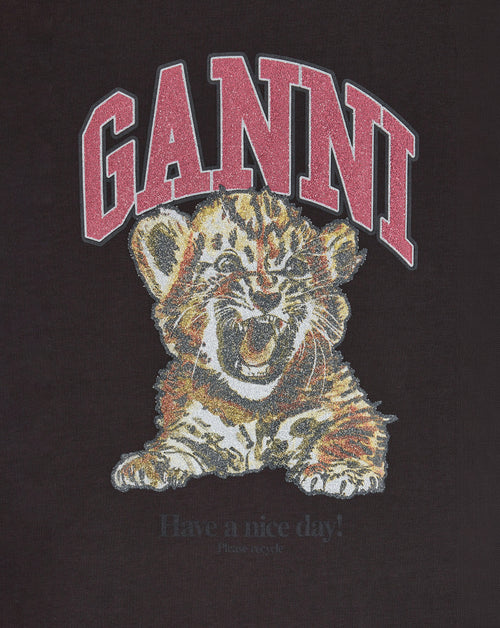 Heavy Cotton Beaded Tiger Print T-Shirt