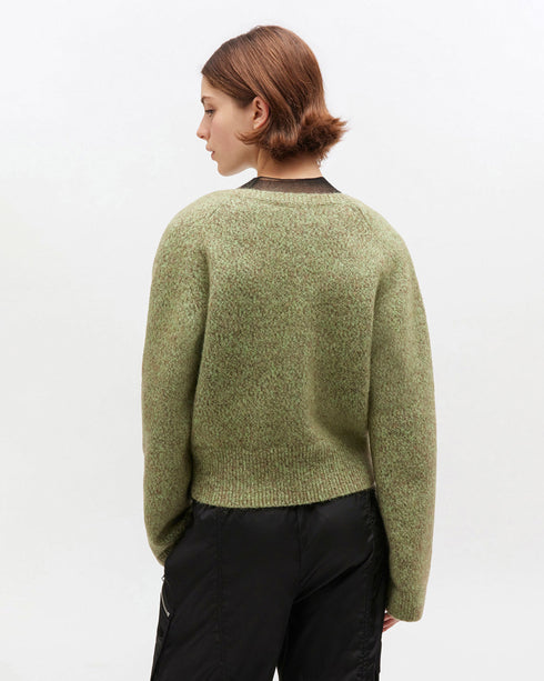 Brushed Mohair Mix V-Neck Sweater