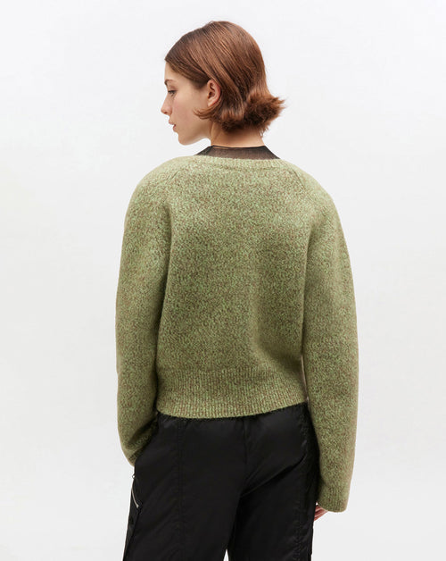 Brushed Mohair Mix V-Neck Sweater