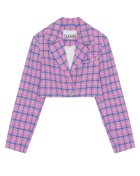 Check Cropped Jacket
