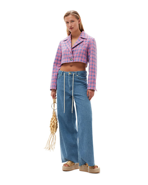 Check Cropped Jacket
