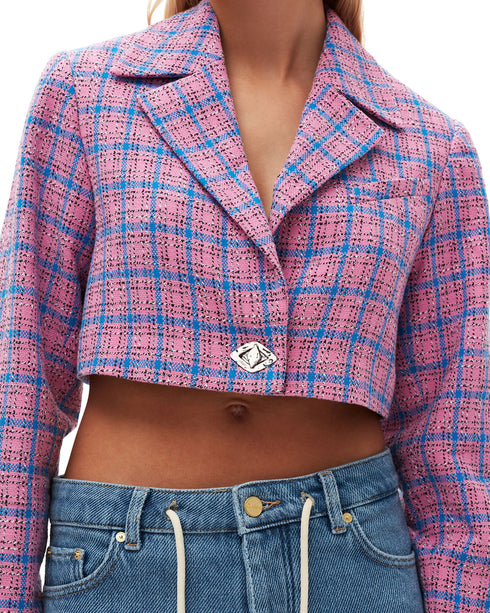 Check Cropped Jacket