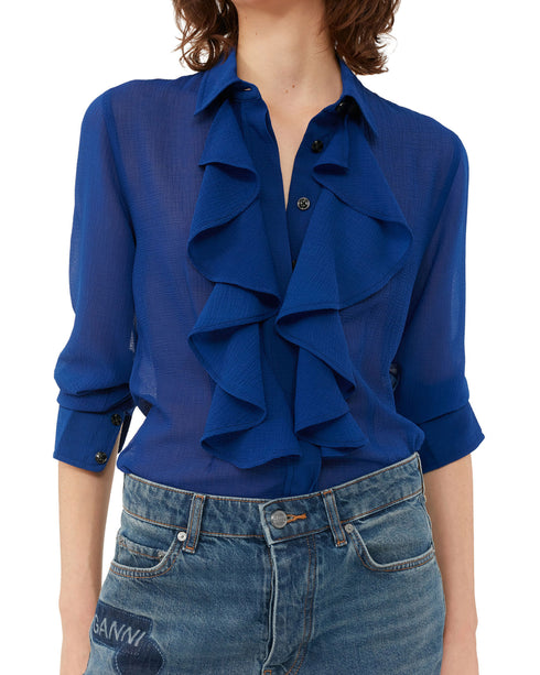 Chiffon Ruffle Shirt