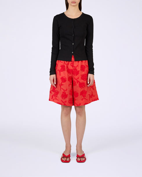 Pointelle Rib Jersey Cardigan