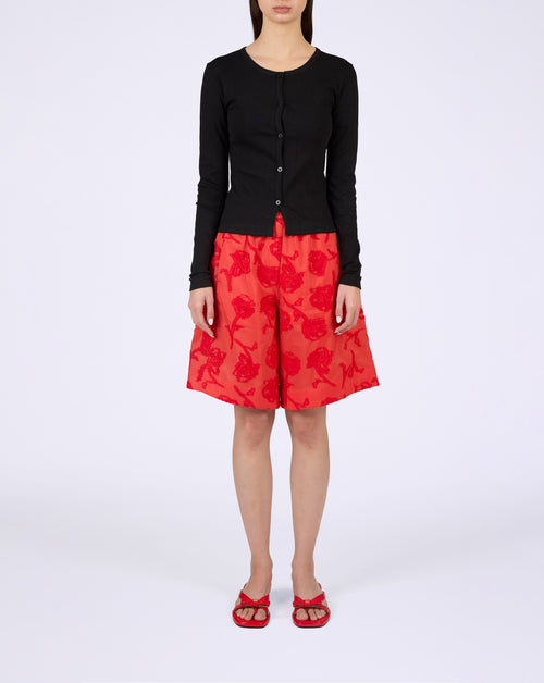 Pointelle Rib Jersey Cardigan