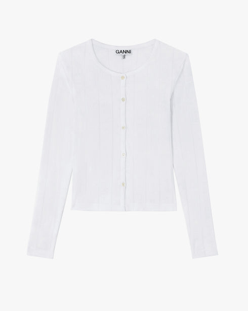 Pointelle Rib Jersey Cardigan