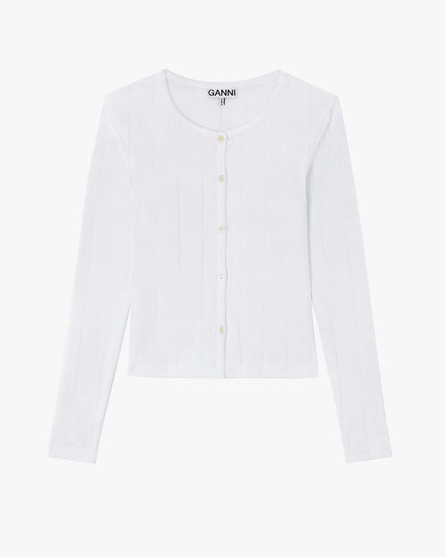 Pointelle Rib Jersey Cardigan
