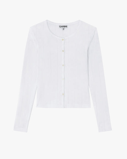 Pointelle Rib Jersey Cardigan