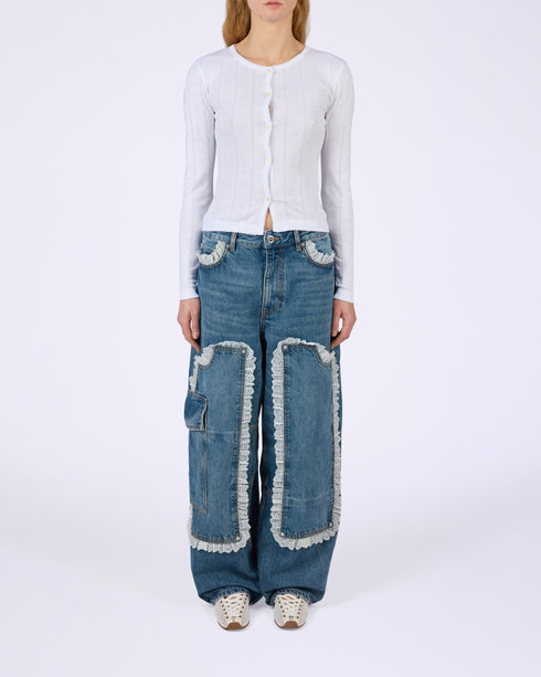 Pointelle Rib Jersey Cardigan