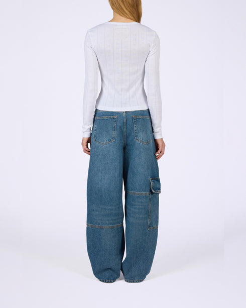 Pointelle Rib Jersey Cardigan