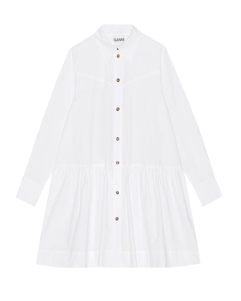 Cotton Poplin Mini Shirt Dress
