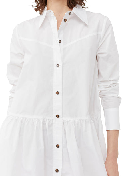 Cotton Poplin Mini Shirt Dress