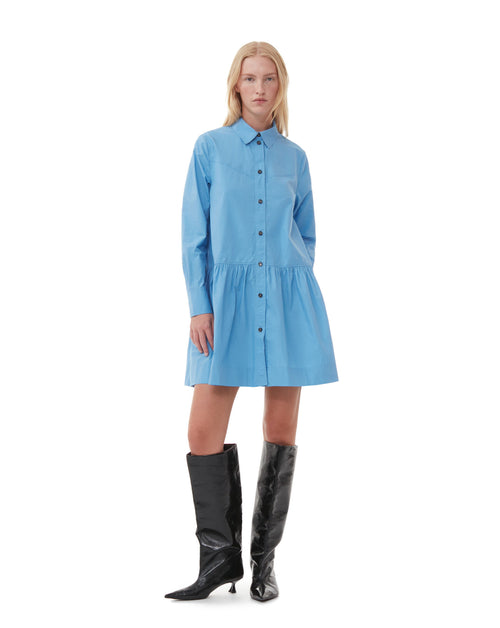 Cotton Poplin Mini Shirt Dress GANNI WORKSHOP
