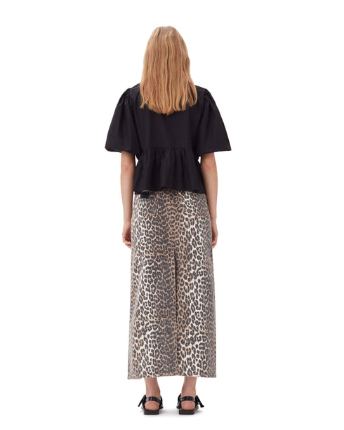 Cotton Poplin Peplum Blouse