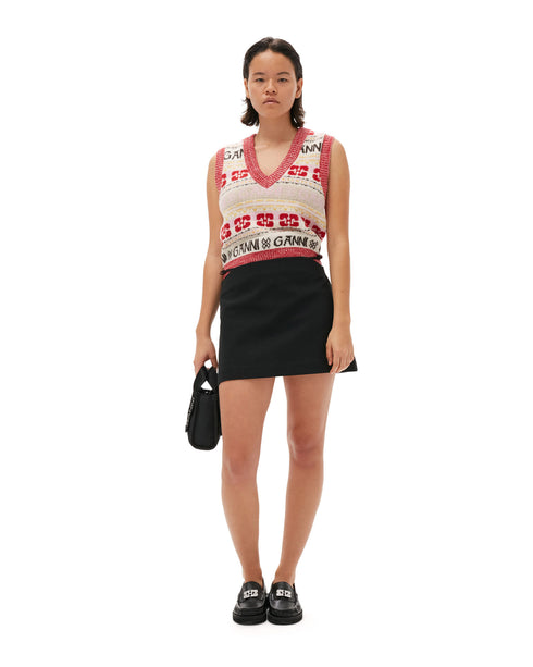 Cotton Suiting Mini Skirt