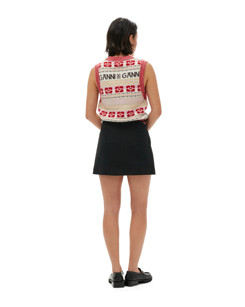 Cotton Suiting Mini Skirt