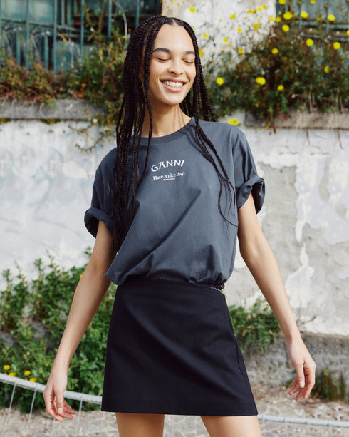 Cotton Suiting Mini Skirt
