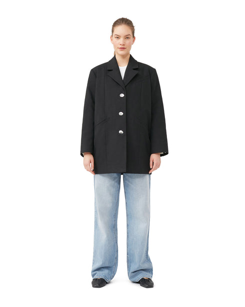 Cotton Suiting Oversized Blazer