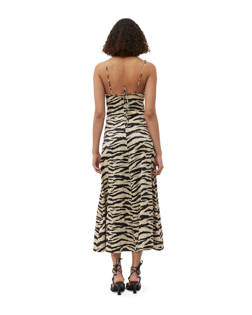 Printed Satin Slip Dress