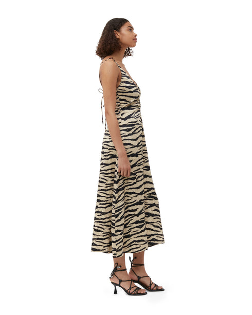 Printed Satin Slip Dress