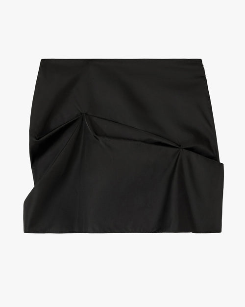 Duchesse Nylon Tuck Detail Mini Skirt