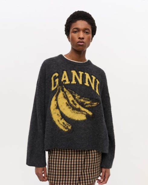 Fine Brushed Alpaca Banana Oversized Sweater