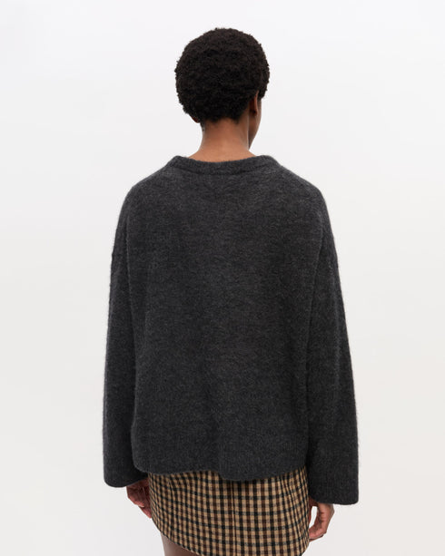 Fine Brushed Alpaca Banana Oversized Sweater