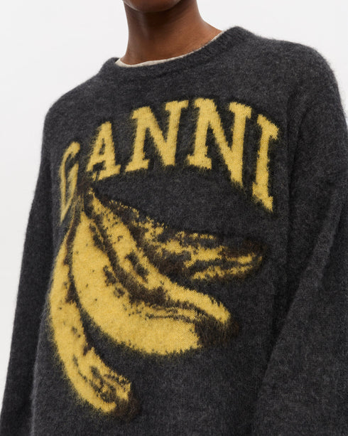Fine Brushed Alpaca Banana Oversized Sweater