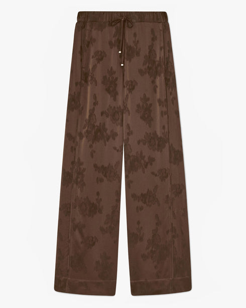 Fluid Satin Jacquard Elasticated Pants