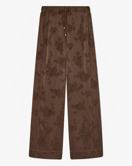 Fluid Satin Jacquard Elasticated Pants