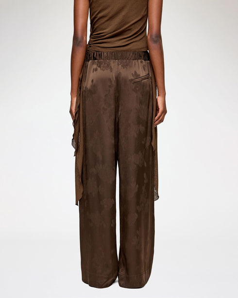 Fluid Satin Jacquard Elasticated Pants