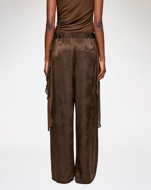 Fluid Satin Jacquard Elasticated Pants
