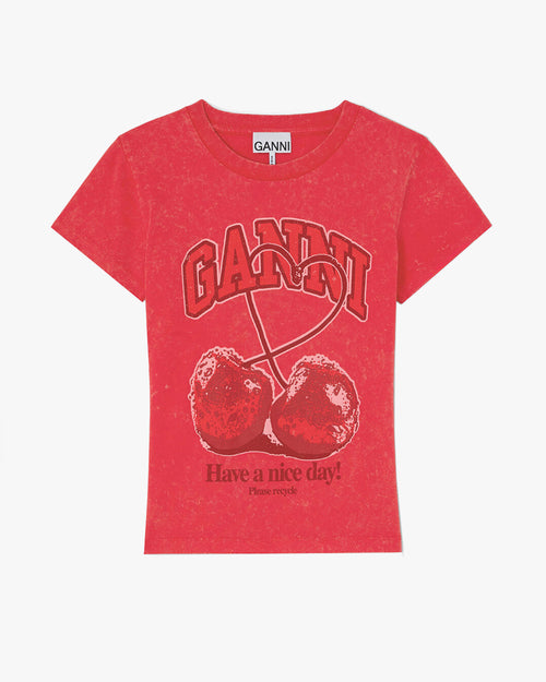 Cherry Print Baby Fit T-Shirt