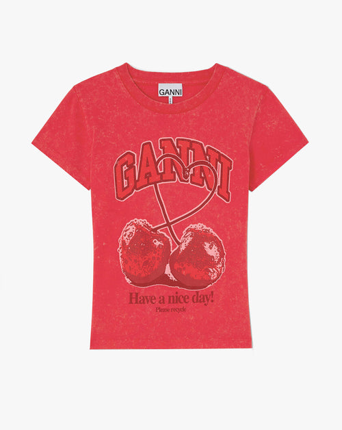Cherry Print Baby Fit T-Shirt