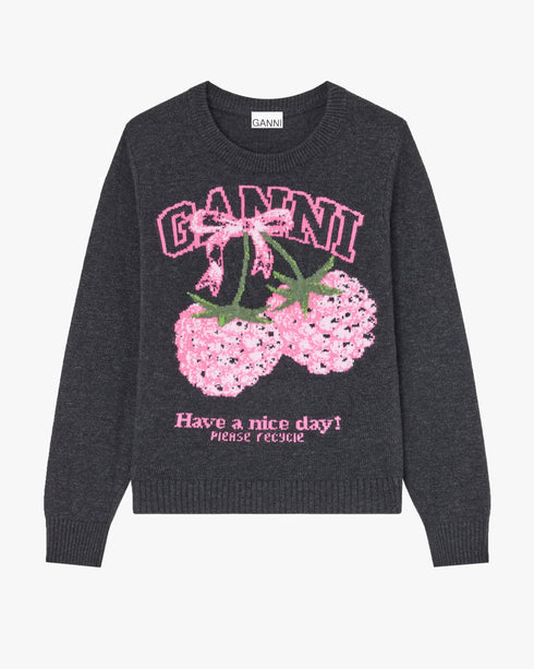 Graphic Wool Raspberry Sweater