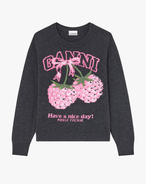 Graphic Wool Raspberry Sweater