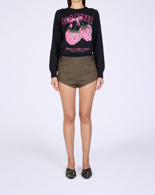 Graphic Wool Raspberry Sweater