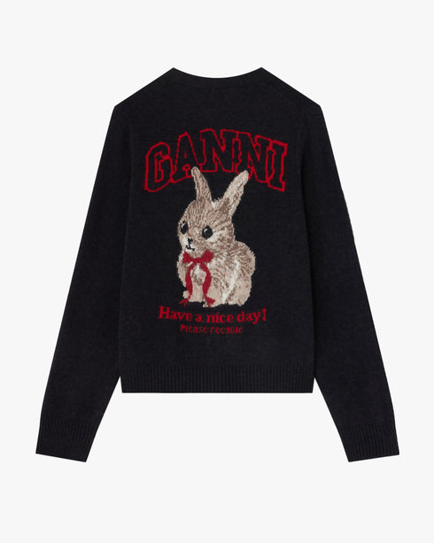 Graphic Wool Cardigan