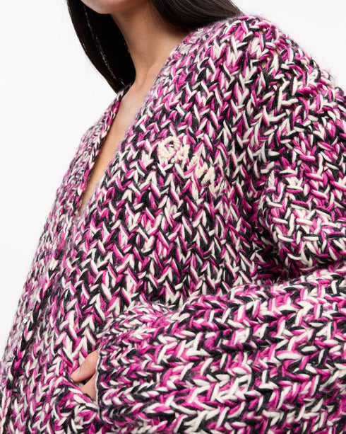 Graphic Wool Handknit Cardigan