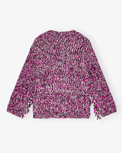 Graphic Wool Handknit Cardigan