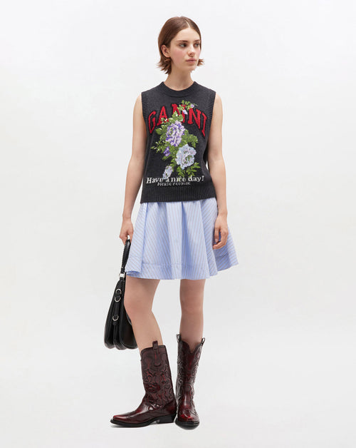 Graphic Wool Mix Flowers Vest | GANNI | WORKSHOP