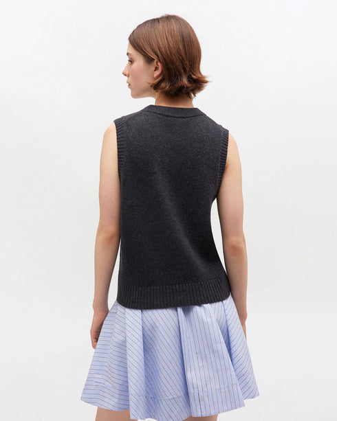 Graphic Wool Mix Flowers Vest