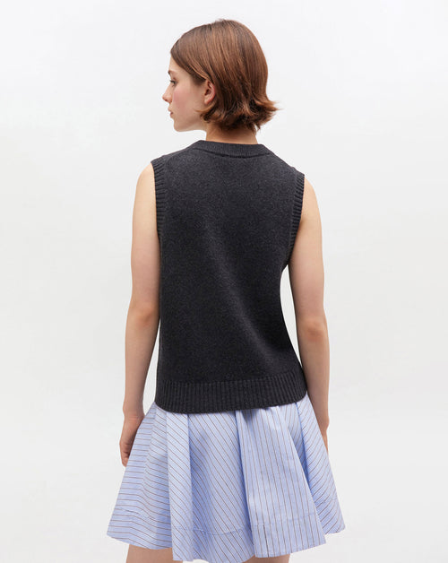Graphic Wool Mix Flowers Vest | GANNI | WORKSHOP