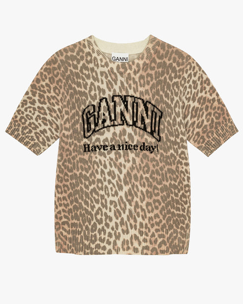 Graphic Wool Mix Printed SS Sweater