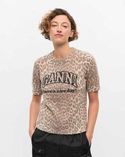 Graphic Wool Mix Printed SS Sweater