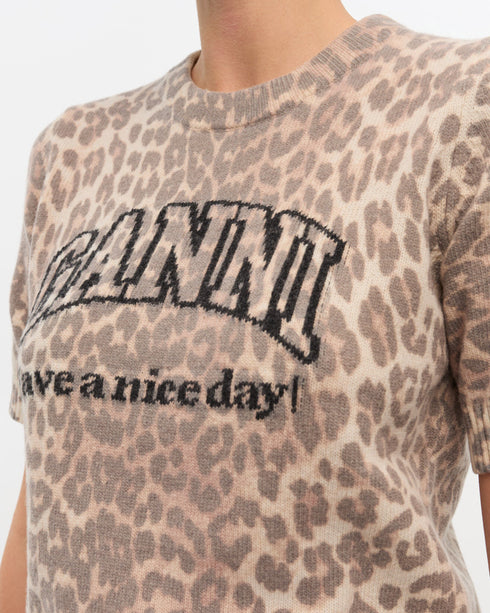 Graphic Wool Mix Printed SS Sweater
