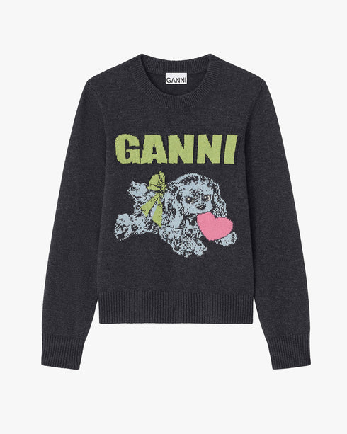 Graphic Wool Mix Puppy Love Sweater